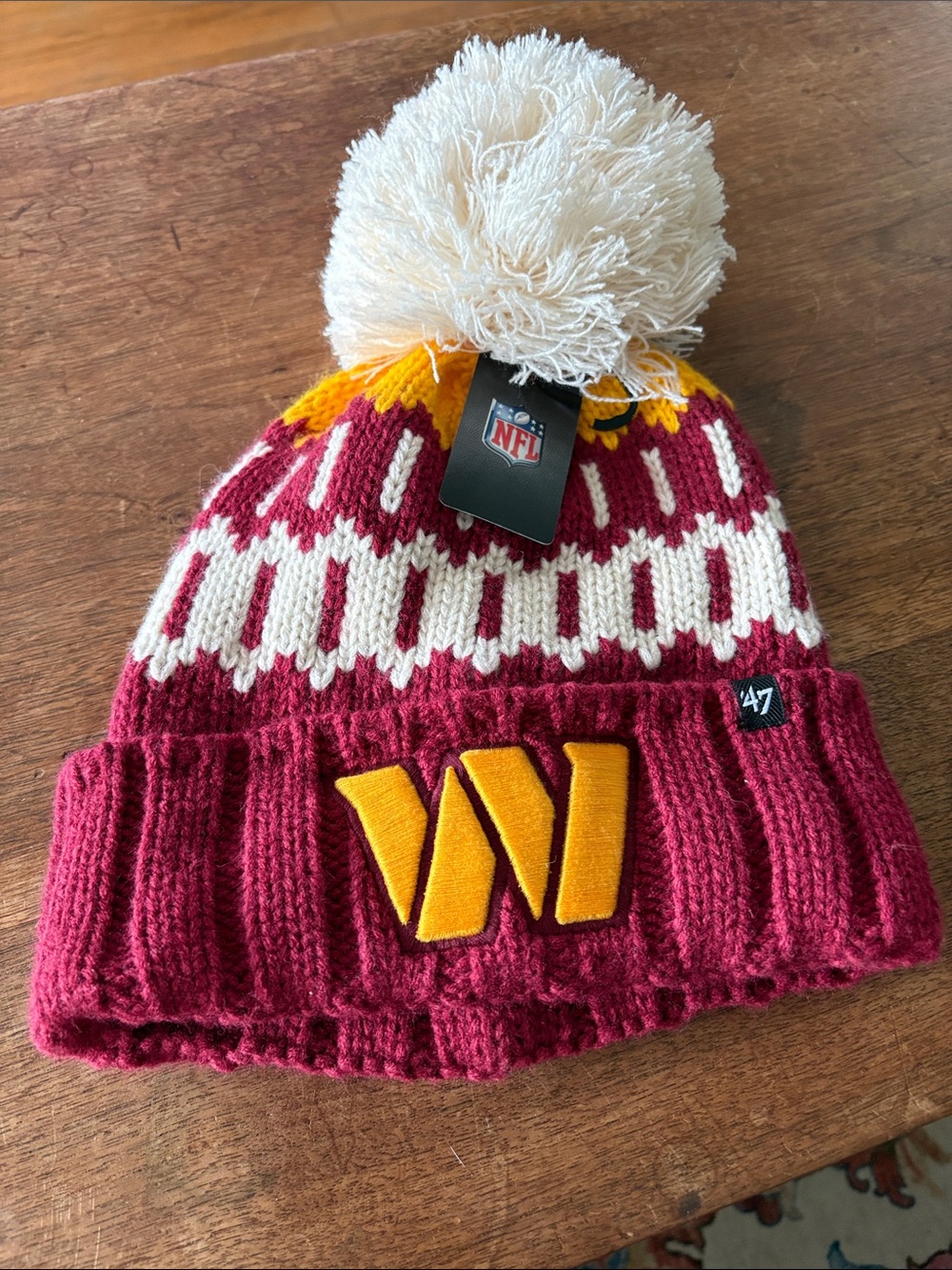 47 Brand Adult Washington Commanders Pom Beanie